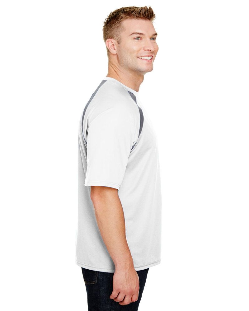 A4 N3001 - Men's Spartan Short Sleeve Color Block Crew Neck T-Shirt