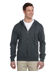 Jerzees 993 - Adult 8 oz. NuBlend® Fleece Full-Zip Hooded Sweatshirt Black Heather