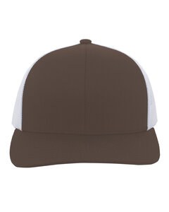 Pacific Headwear 104C - Trucker Snapback Hat Brown/White