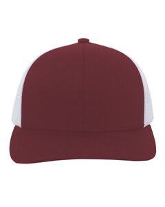 Pacific Headwear 104C - Trucker Snapback Hat Cardinal/White