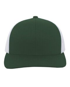Pacific Headwear 104C - Trucker Snapback Hat Dk Green/Wht