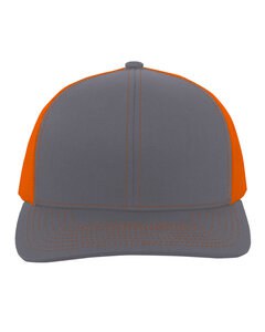 Pacific Headwear 104C - Trucker Snapback Hat Graphite/N Orng