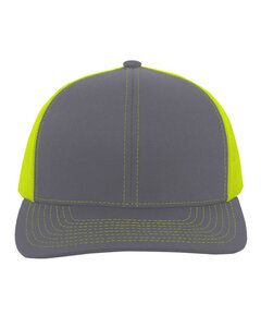 Pacific Headwear 104C - Trucker Snapback Hat Graphite/N Yllw
