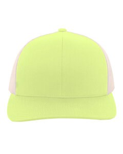 Pacific Headwear 104C - Trucker Snapback Hat Grn Glw/Beige