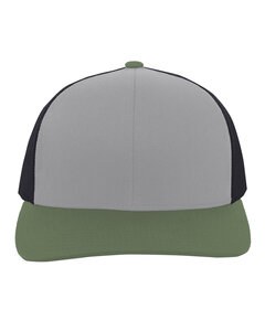 Pacific Headwear 104C - Trucker Snapback Hat Ht Gr/Lt Ch/Mg