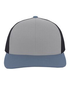 Pacific Headwear 104C - Trucker Snapback Hat Ht Gr/Lt Ch/Ob