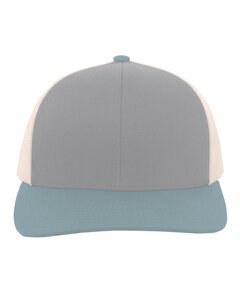 Pacific Headwear 104C - Trucker Snapback Hat Ht Gr/Bg/Sm Bl