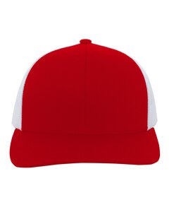 Pacific Headwear 104C - Trucker Snapback Hat Red/White