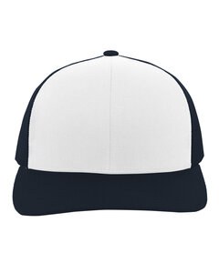 Pacific Headwear 104C - Trucker Snapback Hat White/Nvy/Nvy