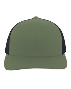 Pacific Headwear 104C - Trucker Snapback Hat Moss Grn/Lt Chr