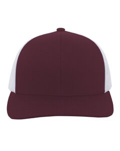 Pacific Headwear 104C - Trucker Snapback Hat Maroon/White
