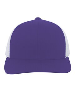 Pacific Headwear 104C - Trucker Snapback Hat Purple/White