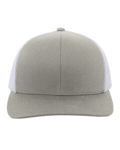 Pacific Headwear 104C - Trucker Snapback Hat Silver/White