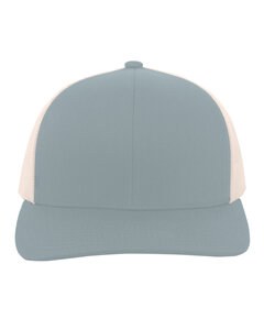 Pacific Headwear 104C - Trucker Snapback Hat Smoke Blue/Bge