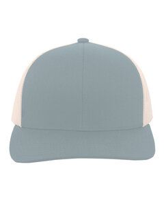 Pacific Headwear 104C - Trucker Snapback Hat Smoke Blue/Bge