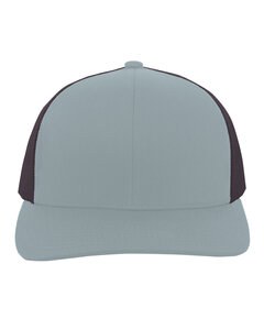 Pacific Headwear 104C - Trucker Snapback Hat Smoke Blue/Char