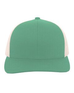 Pacific Headwear 104C - Trucker Snapback Hat Teal/Beige