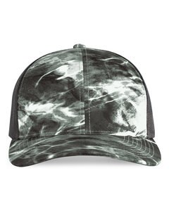 Pacific Headwear 107C - Snapback Trucker Hat Blk Tip/Lt Chrc