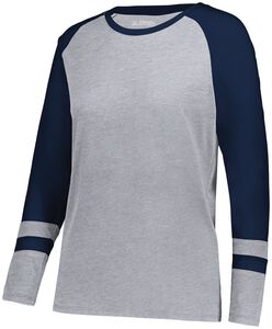 Augusta Sportswear 2917 - Ladies Fanatic 2.0 Long Sleeve Tee Grey Heather/Navy