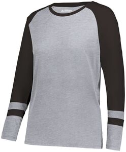 Augusta Sportswear 2917 - Ladies Fanatic 2.0 Long Sleeve Tee Grey Heather/Black
