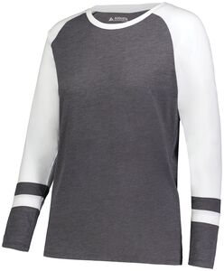 Augusta Sportswear 2917 - Ladies Fanatic 2.0 Long Sleeve Tee Carbon Heather/ White