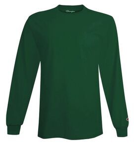 Champion CC8C - Long Sleeve Tagless T-Shirt Verde oscuro
