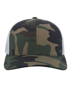 Pacific Headwear 108C - Snapback Trucker Cap Army/ White