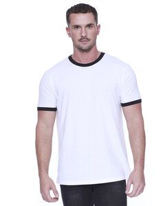 StarTee ST2431 - Men's CVC Ringer T-Shirt Blanco / Negro