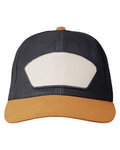 Big Accessories BA682 - All-Mesh Patch Trucker Hat Old Gold/Black