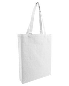 OAD OAD106R - Midweight Recycled Cotton Gusseted Tote Blanco
