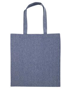 OAD OAD113R - Midweight Recycled Cotton Canvas Tote Bag Heather Med Blue