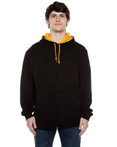 Beimar F1023 - Unisex 10 oz. 80/20 Poly/Cotton Contrast Hood Sweatshirt Black/Gold
