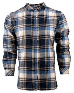 Burnside B5212 - Ladies Yarn-Dyed Long Sleeve Plaid Flannel Shirt Blue/Ecru
