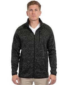 Burnside B3901 - Men's Sweater Knit Jacket Negro jaspeado