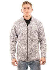 Burnside B3901 - Men's Sweater Knit Jacket Gris mezcla