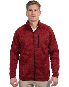 Burnside B3901 - Men's Sweater Knit Jacket Heather Red