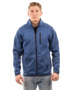 Burnside B3901 - Men's Sweater Knit Jacket Heather Marina