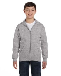 Hanes P480 - Youth 7.8 oz. EcoSmart® 50/50 Full-Zip Hooded Sweatshirt Luz del Acero