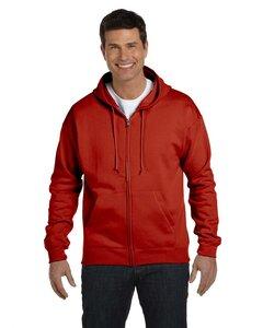 Hanes P180 - Adult 7.8 oz. EcoSmart® 50/50 Full-Zip Hooded Sweatshirt De color rojo oscuro
