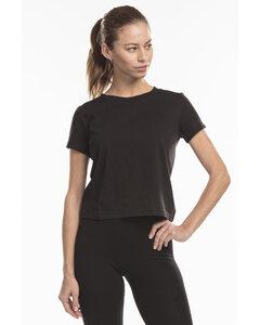 US Blanks US521 - Ladies Short Sleeve Crop T-Shirt Negro