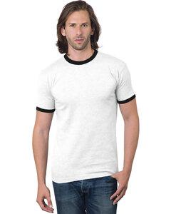 Bayside BA1801 - Unisex Ringer T-Shirt Blanco / Negro