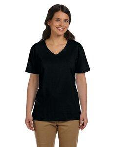 Hanes 5780 - Ladies Essential-T V-Neck T-Shirt Negro