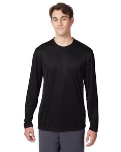Hanes 482L - Adult Cool DRI® with FreshIQ Long-Sleeve Performance T-Shirt Negro