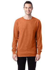 ComfortWash by Hanes GDH200 - Unisex Garment-Dyed Long-Sleeve T-Shirt Texas Naranja