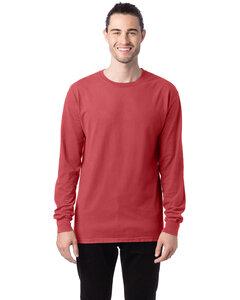 ComfortWash by Hanes GDH200 - Unisex Garment-Dyed Long-Sleeve T-Shirt Crimson Fall