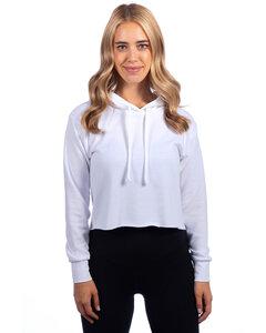 Next Level 9384 - Ladies Cropped Pullover Hooded Sweatshirt Blanco