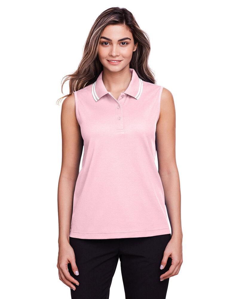 Devon & Jones DG20SW - Ladies CrownLux Performance Plaited Tipped Sleeveless Polo