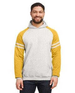 Jerzees 97CR - Unisex NuBlend Varsity Color-Block Hooded Sweatshirt Oat Hth/Mst Hth