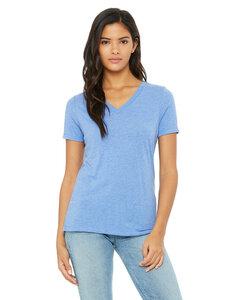 Bella+Canvas 6415 - Ladies Relaxed Triblend V-Neck T-Shirt Blue Triblend