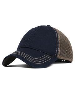 Fahrenheit F787 - Garment Washed Cotton Mesh Back Hat Navy/Olive